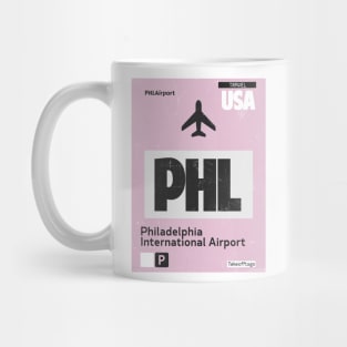 PHL Philadelphia airport code Mug